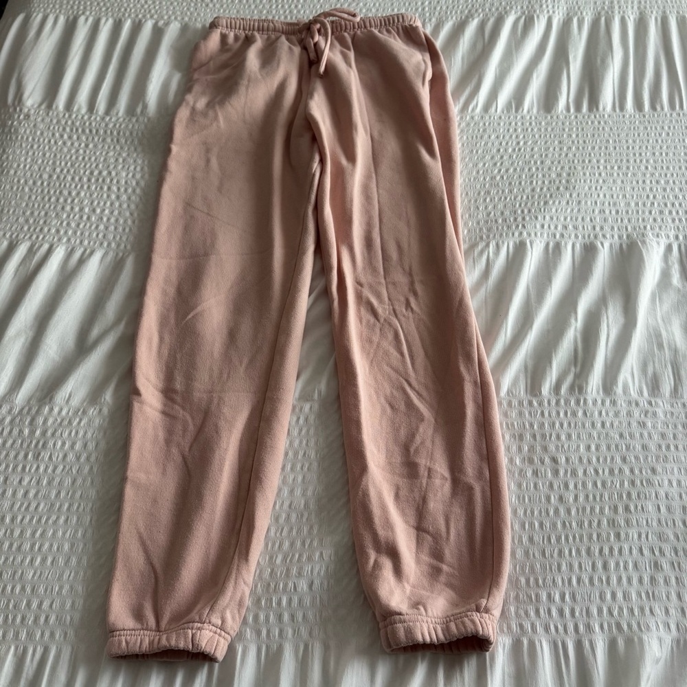 Blush Pink Cropped Hoodie and Jogger Set size large - Picture 5 of 6